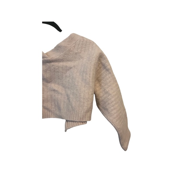 All Saints Enya Cardigan Blush Pink Ribbed Crop Wool Blend Size Medium - Picture 5 of 10